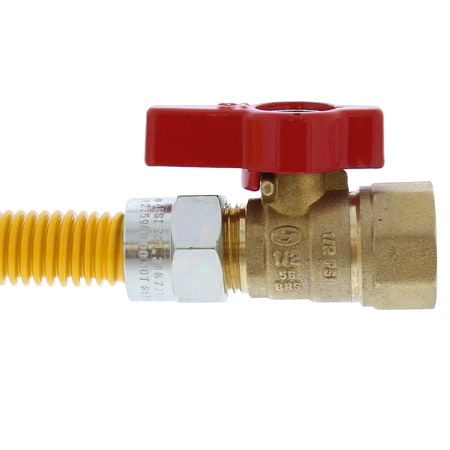 Jones Stephens 1/2" OD (3/8" ID) Gas Connector, 1/2" MIP x 1/2" FIP Ball Valve x 12" G72300